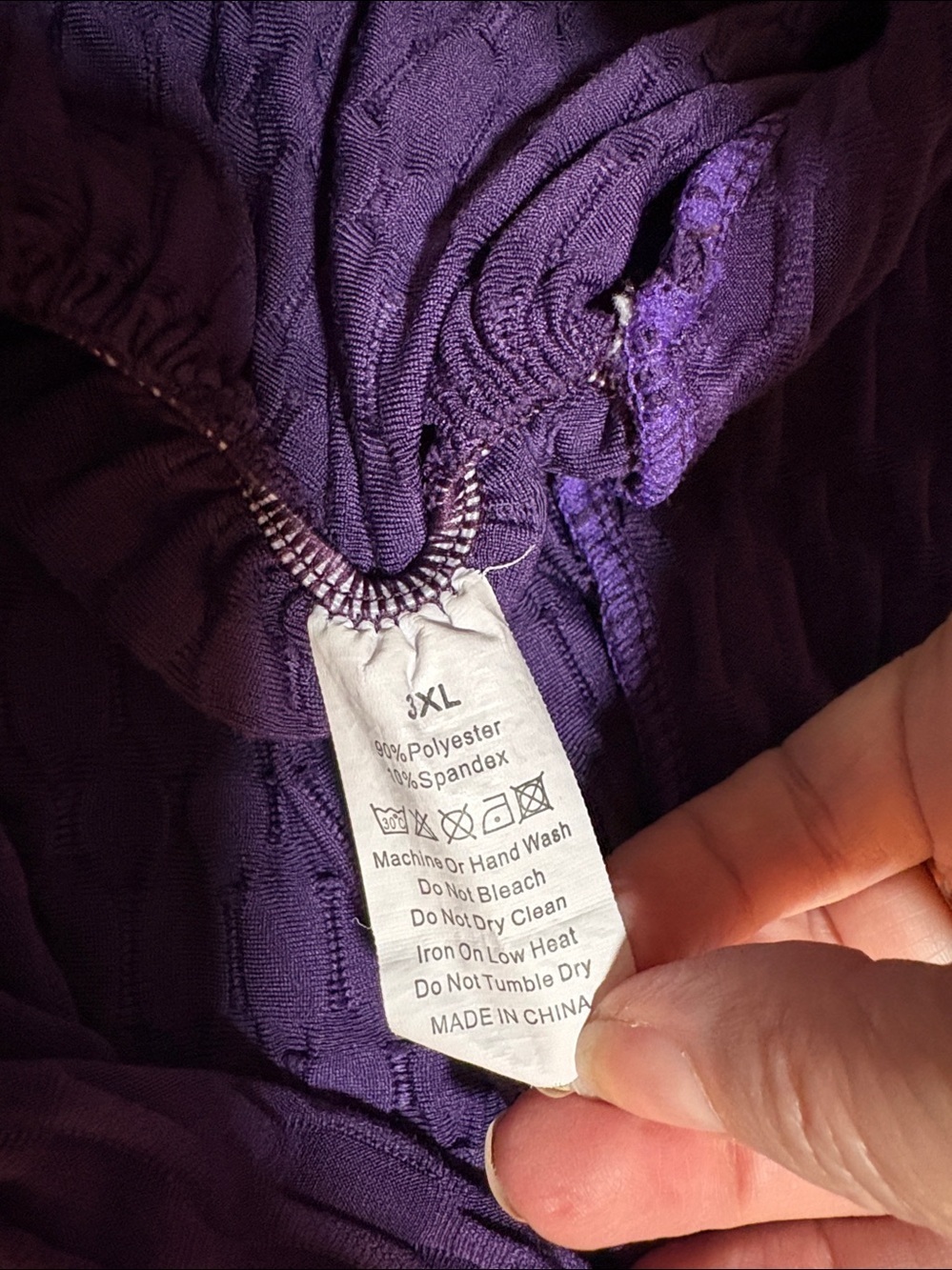 Purple Textured High-Waist Active leggings 3X scrunch butt style - Picture 3 of 5